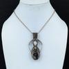 Faceted Black Rutile Gemstone Pendant Copper Wire Wrapped Pendant Rainbow Moonstone Pendant Gifts For Mother Copper Jewelry Handmade Pendant