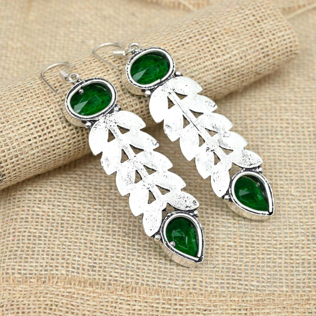Chrome Diopside Gemstone Solid 925 Sterling Silver Handmade Gift Jewelry Earrings
