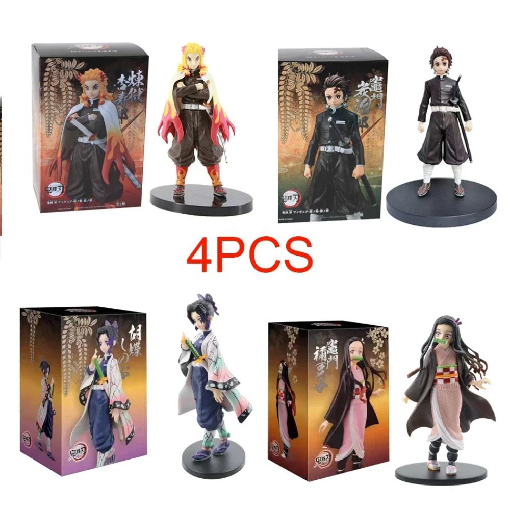 Anime Demon Slayer Figure Kamado Tanjirou Nezuko Action Figures PVC Model Toys Zenitsu Figurine Inosuke Kimetsu No Yaiba Figura