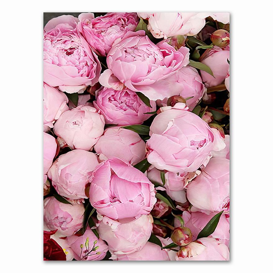 Canvas Painting Elegant Peony Flower Phrase Poster And Print Wall Art Picture For Living Room Home Decoration Nordic Decor