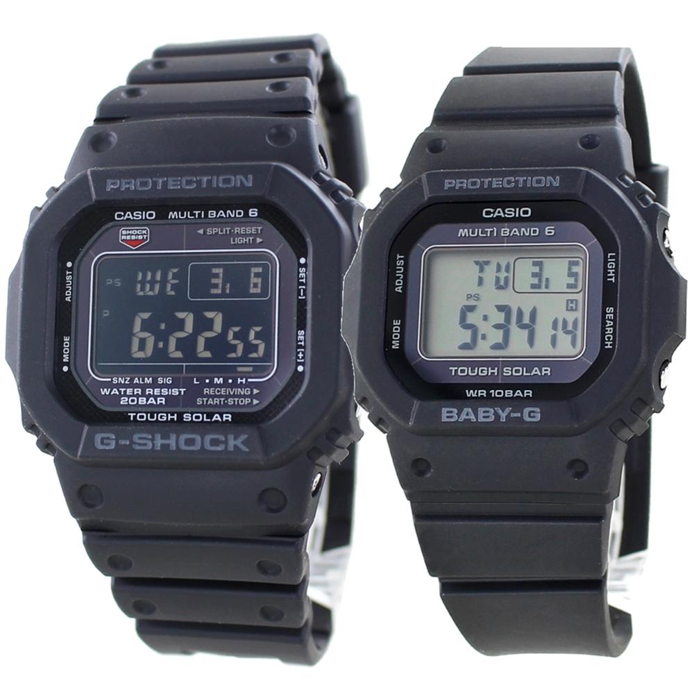 CASIO Pair of for shopping coming of and entrance watches, radio-controlled, solar-powered, G-SHOCK, BABY-G, radio-controlled, solar-powered