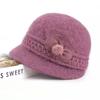 Windproof Women's Knitted Hat Plus Velvet Elderly Beret Keep Warm Mom Warmer Cap  Middle Aged