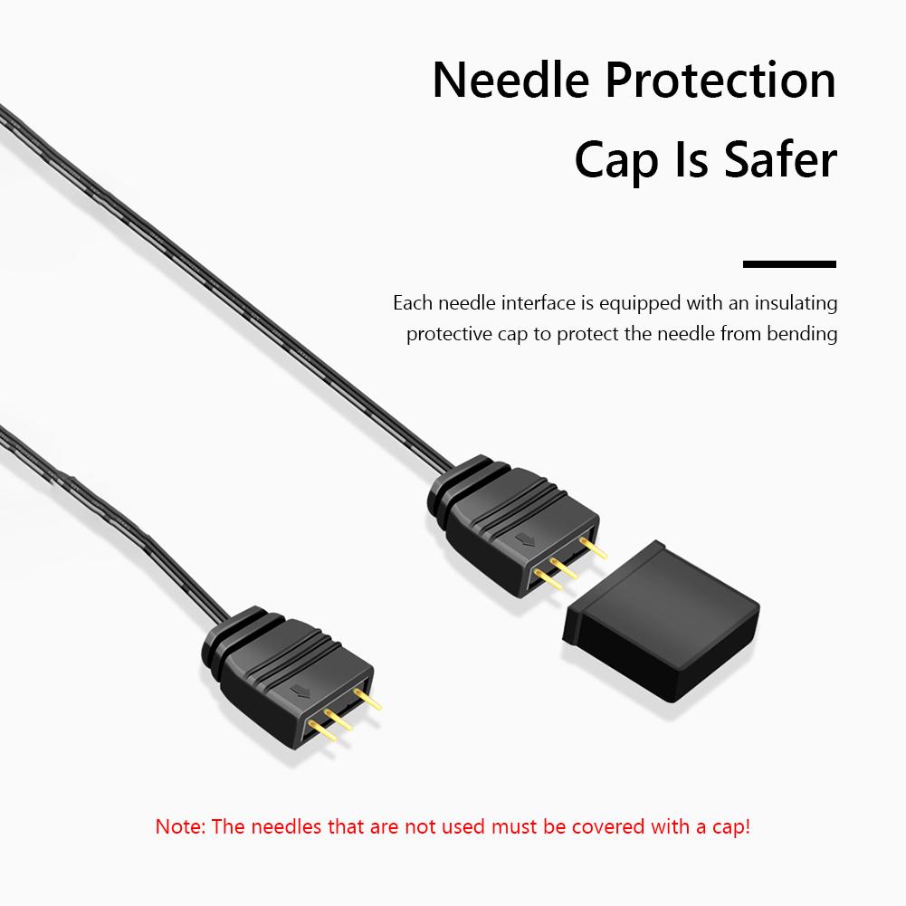 Computer Cooling Fan Cable 5V 3 Pin CPU ARGB HUB Extension Cable for Mainboard