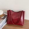 Bag Women's New Trendy Korean Version Trendy Shoulder Bag Large Capacity Simple Tote Bag Portable Solid Color Big Bag