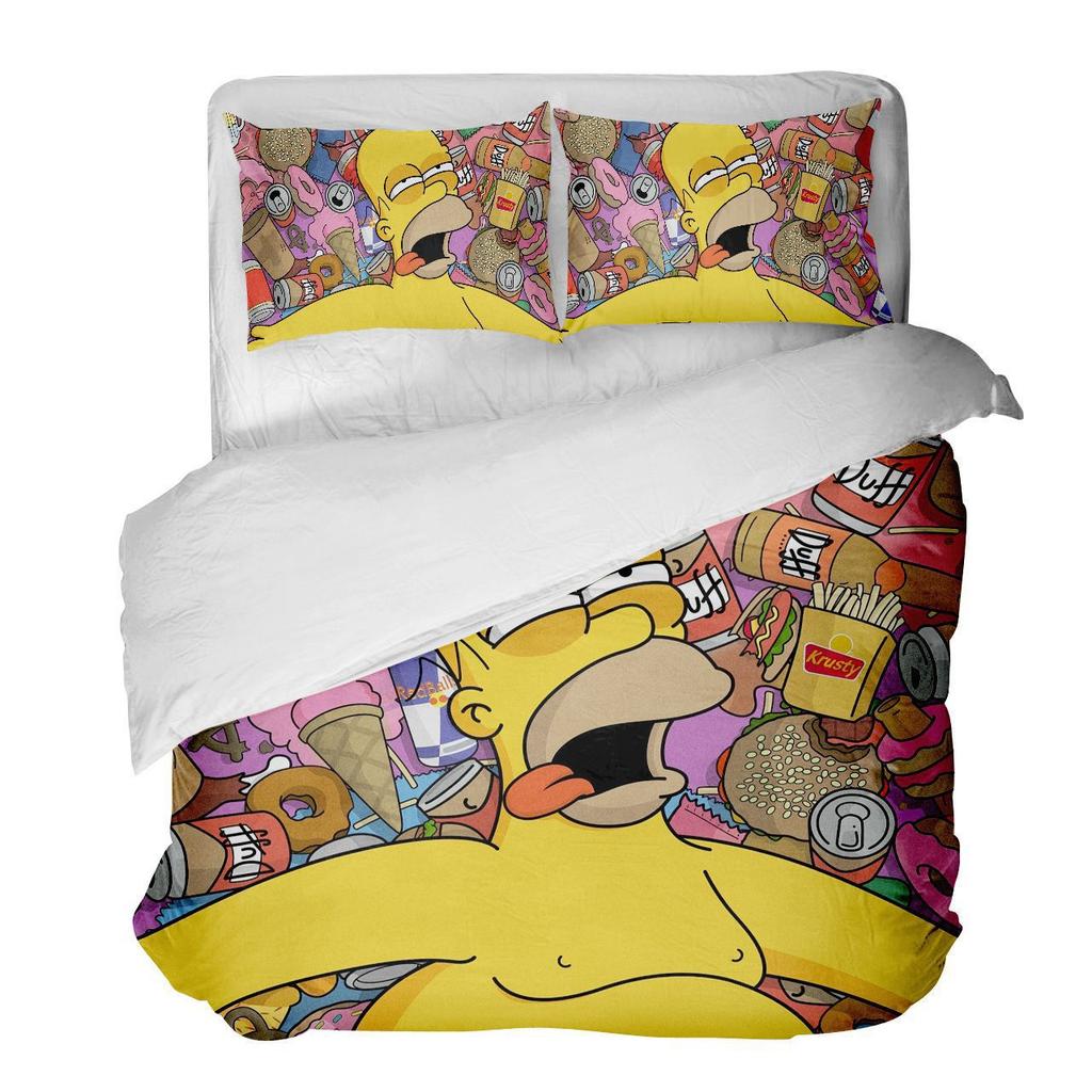 Simpsons Zweiteiliges 3D-Digitaldruck-Bettwäscheset