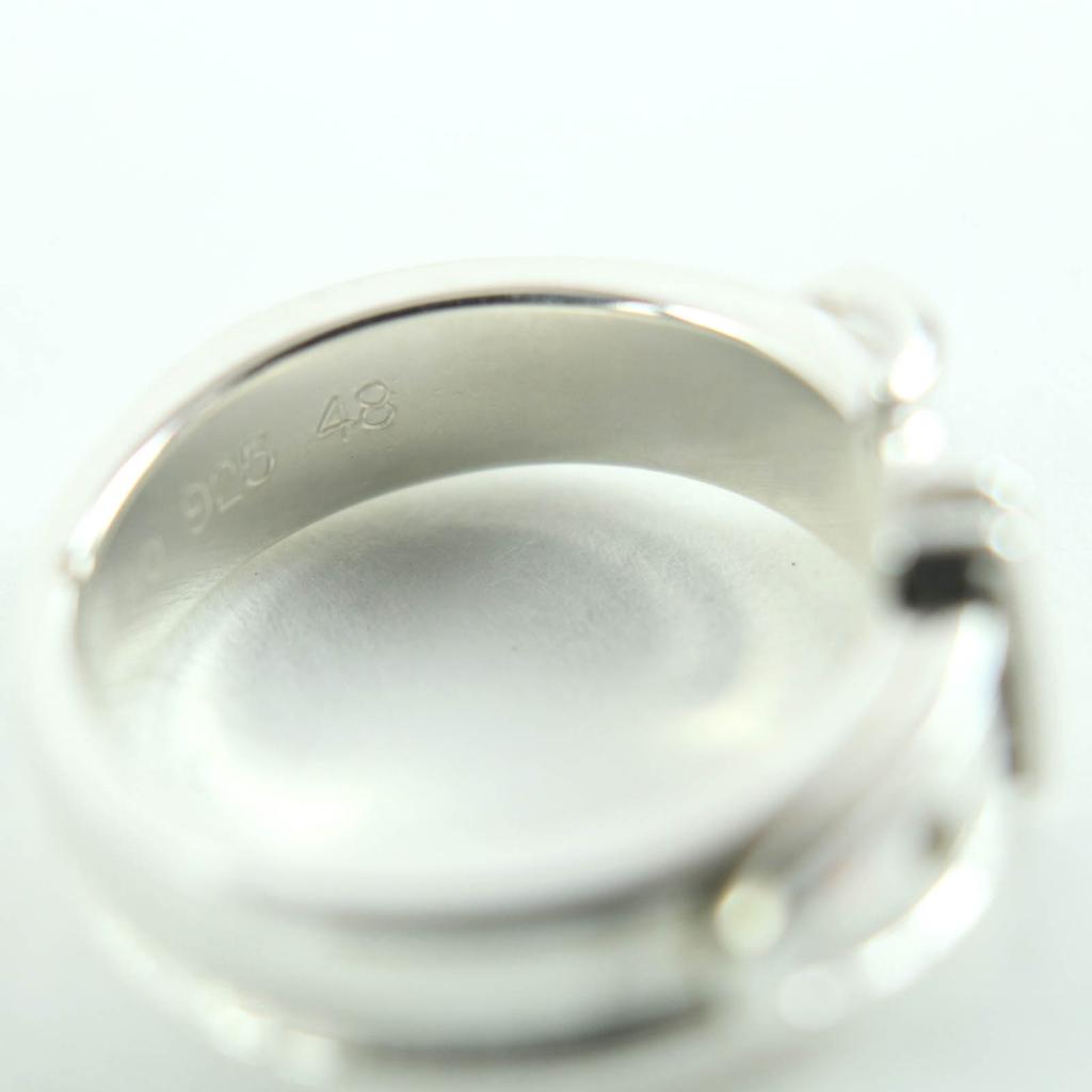 Excellent HERMES Ring Saintur Silver SV925 Women 48 Used