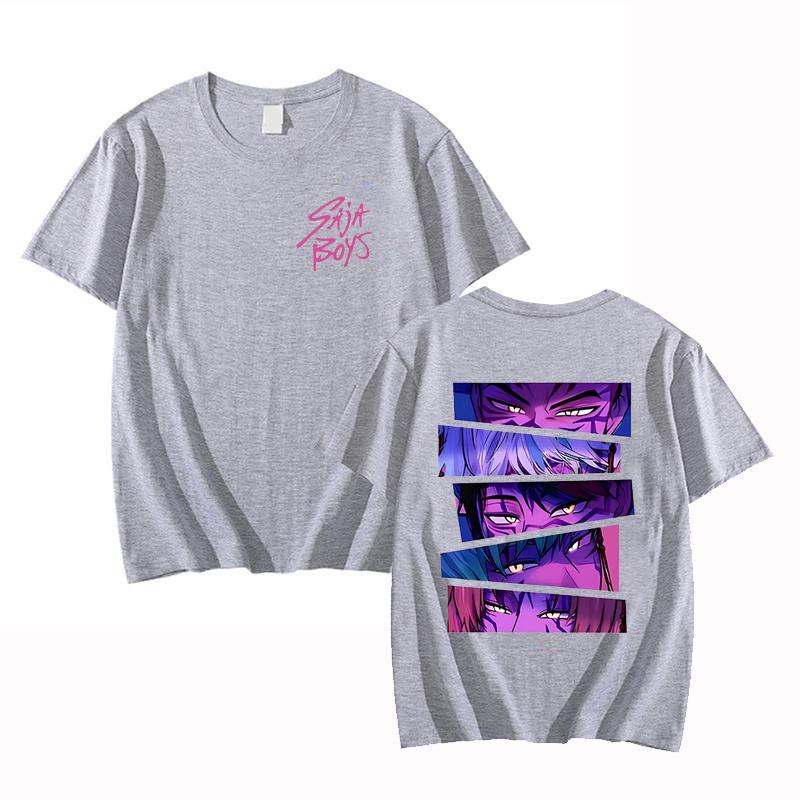 Kpop Demon Hunter Saja Boys T-shirt Unisex Harajuku O-neck Casual Anime T-Shirt Tops
