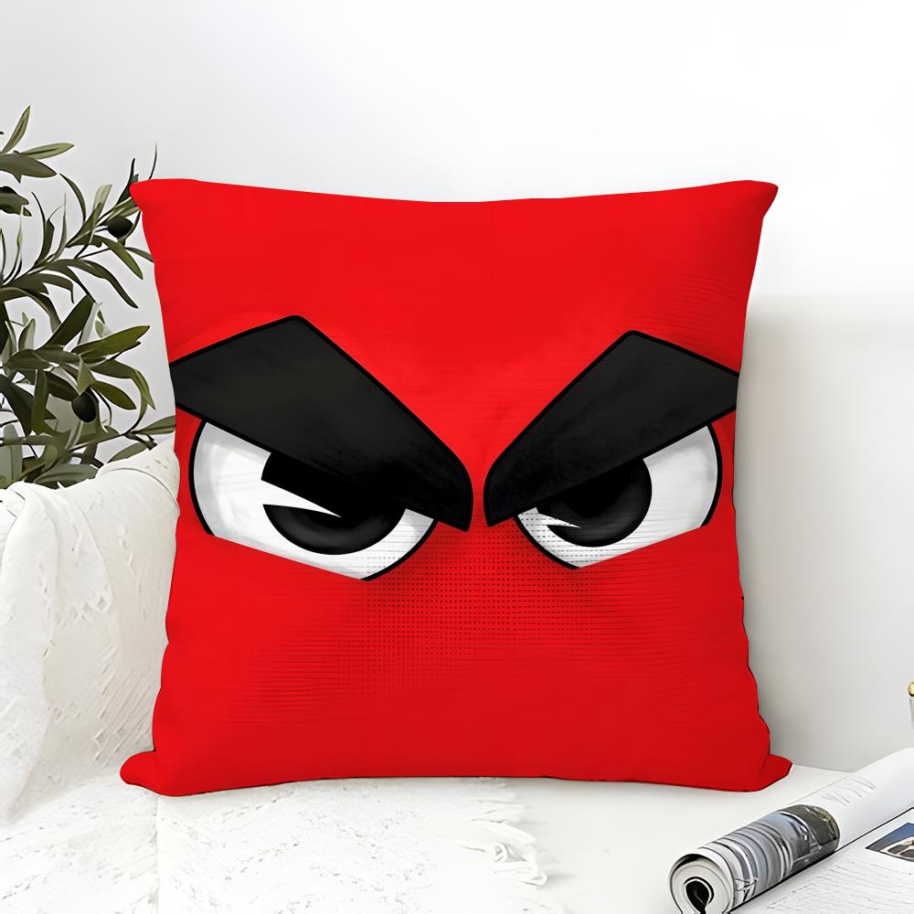 Pillow Case Cotton Linen Fabric Square Zipper Pillowcase Home Decorative Living Room Cartoon Expressions Of Angry Eyes 3
