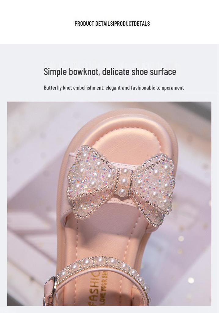 2026 Summer Girls' Soft Sole Bow Princess Sandals