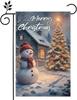 Welcome Snowman Santa Merry Christmas Trees Gifts Garden Ag 12x18 Inch Double-side Home Outdoor Yard Ag Party Decoration SSL