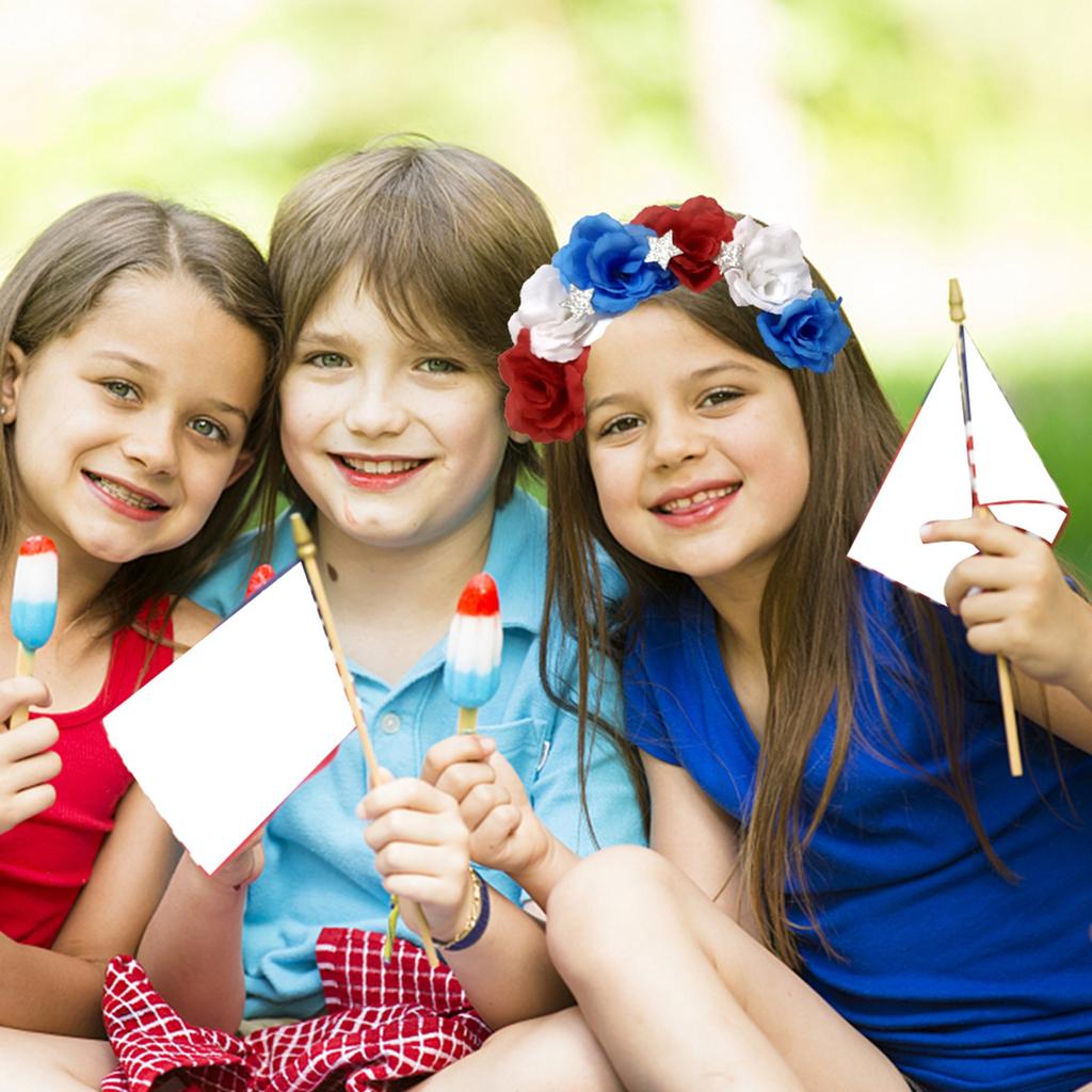 American Flag Headband Hair Hoop Red White and Blue Flower Headband Hairband Independence Day July
