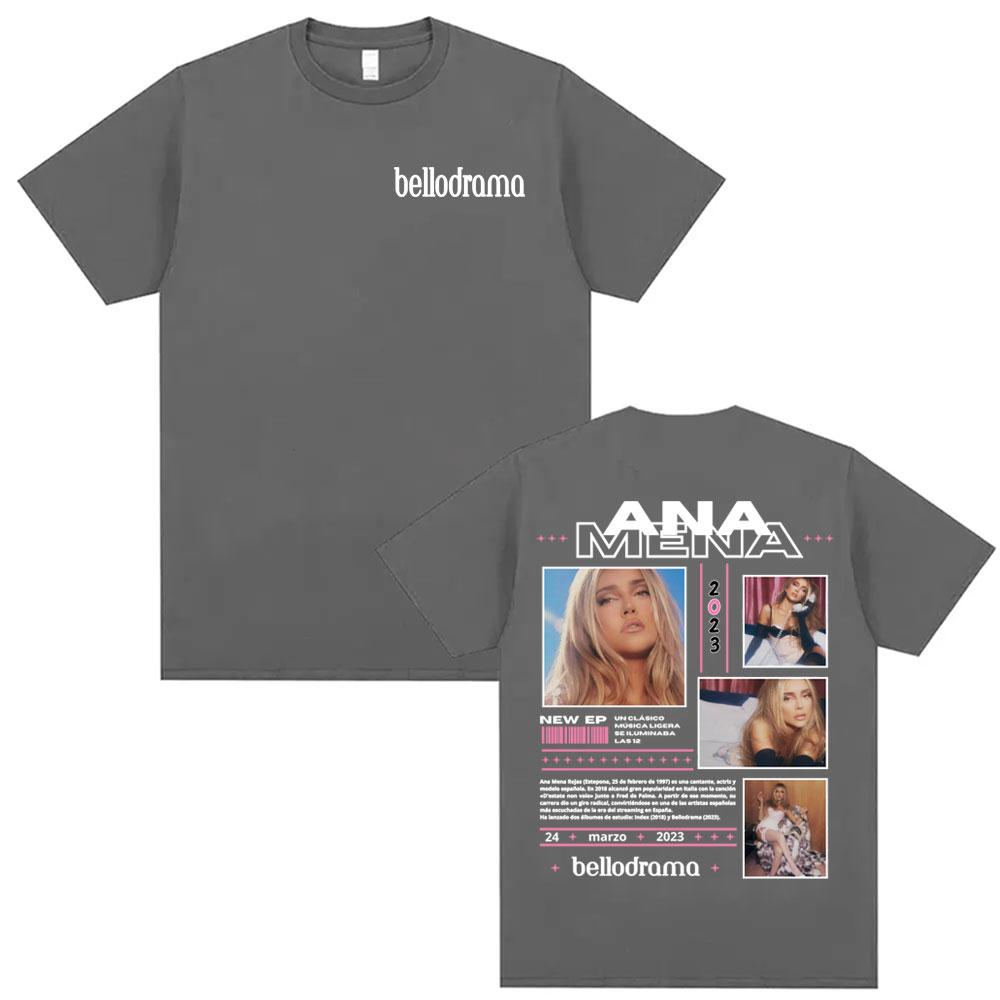 Summer Singer Ana Mena BELLODRAMA Album 100% Pure Cotton Printed T-shirt Tour Men Women Hip Hop Harajuku Y2K