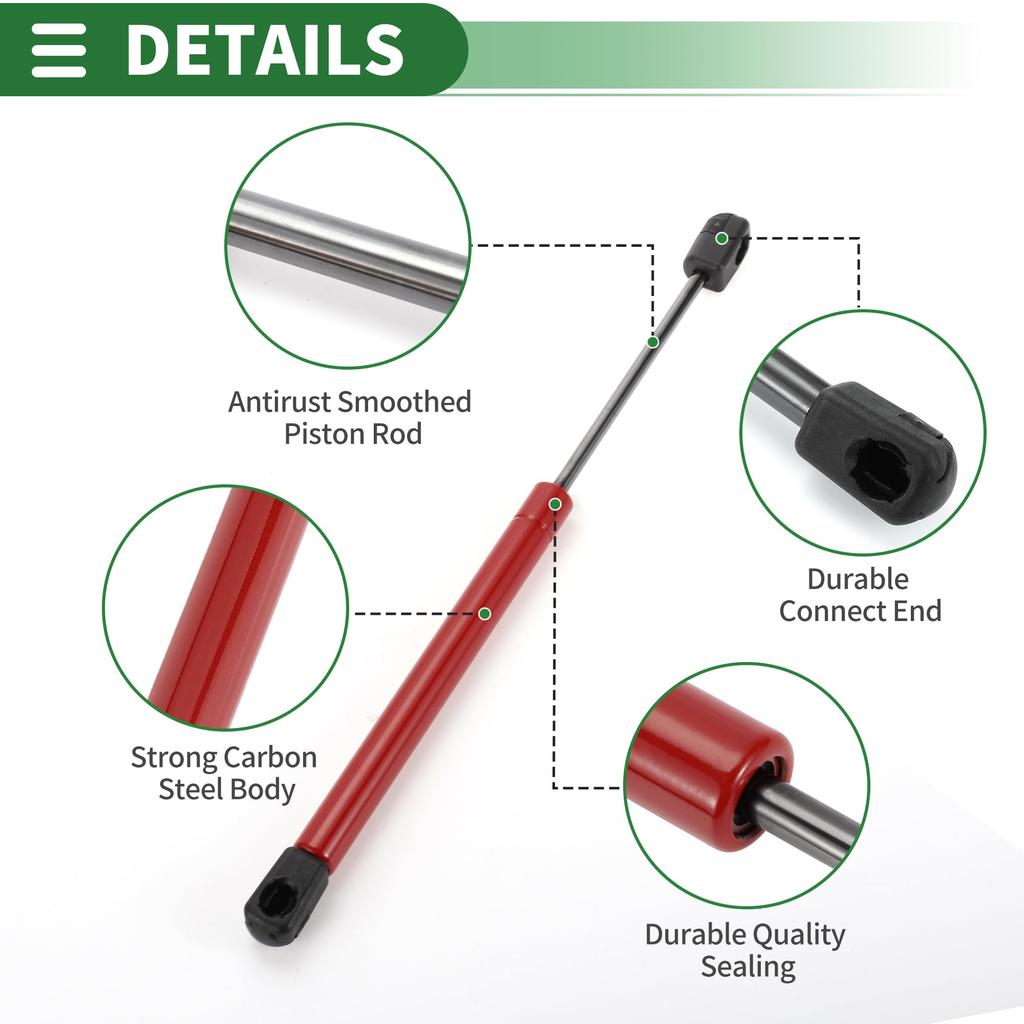 Motoforti Universal Lift Support Strut Shocks 12"/305mm 10lb/45N/4.5kg Red