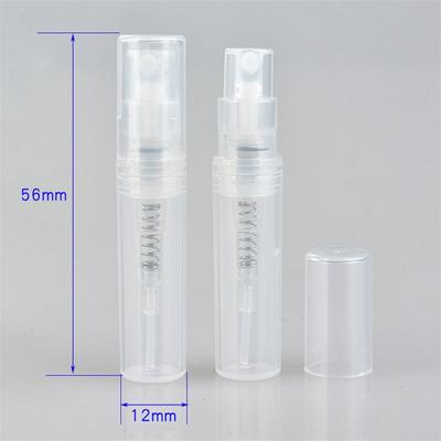 100/200/400 peças 2ML Frasco de Spray de Plástico Transparente Portátil Frasco de Perfume Atomizador Mini Tubo de Ensaio de Amostra Frascos de PET Finos Atacado