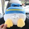 Car  Armrest  Box  Tissue  Box Plush Cartoon Animal Shaped Tissue Box Sun Visor Hanging Drawer