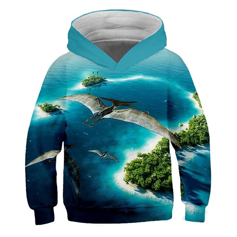 Children's Fashion Animal Print Pullover Hoodie Hooded Sweatshirt Clothing