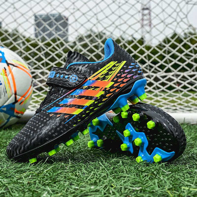 Children's Football Shoes Boys AG Spikes Artificial Grass Sports Outdoor Game Training Shoes TF Broken Nails Flat Bottom Girls