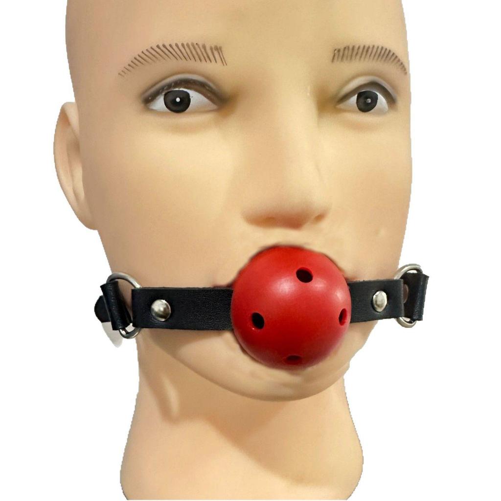 Red Ball Mesh Oral Gag for Adults – Hollow Mouth Stuffer for Men and Women