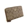 Coach Zip Around 17 Classic Monogram Coated Canvas Coin Purse ID Card Holder Wallet Women Wallet Khaki 88913-IME74
