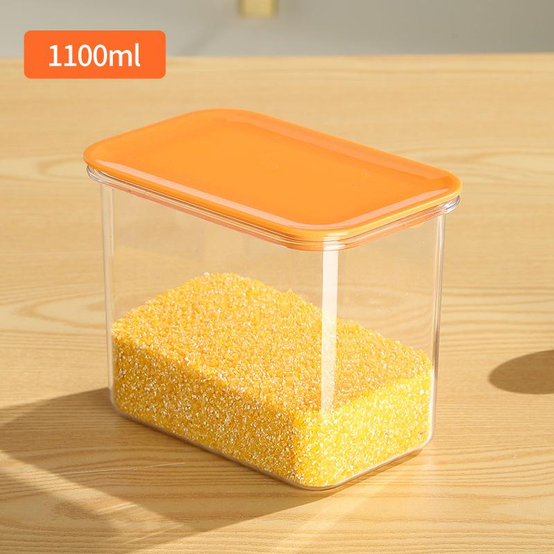 

Пищевая пятизерновая герметичная банка, утолщенный влагостойкий и насекомостойкий контейнер для хранения, многофункциональная банка для хранения 1100ml оранжевый