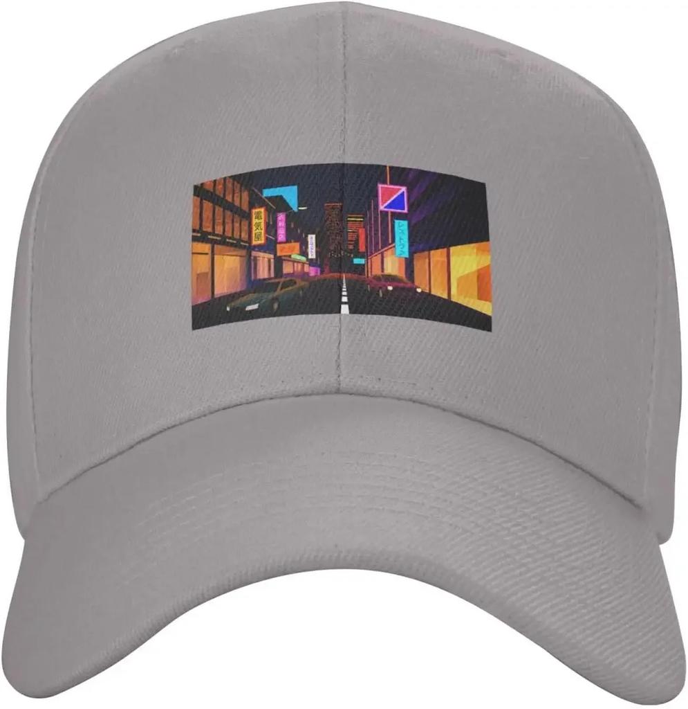 Japanese City Night Street Scenery Baseball Cap Women Men Hats Adjustable Trucker Sun Hat Dad Caps