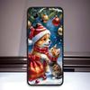 Christmas Cartoon Cat Art Phone Case For Xiaomi Redmi Note 15 14 13 12 12S 11E 11 11S Pro Plus 4G 5G Black Soft TPU