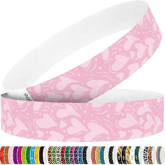 250 Tyvek Wristbands - Colored Paper Wristbands for Events - Red Flame Wrist Bands for Parties, Games, Competitions (red)