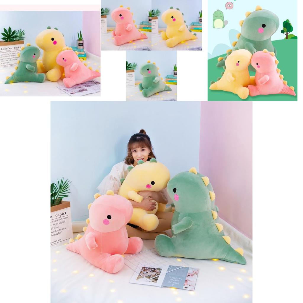Cute Dinosaur Plush Toy Soft Feather Down Cotton Stuffed Animal Gift Wholesale 22cm Pink