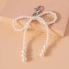 Cute Handmade Pearl Bowknot Keychain Women Girl Key Ring for Car Key Holder Handbag Accessories DIY Jewelry Gift