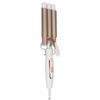 Wavy Curling Wand 3 Barrel Hair Crimper Dry and Wet Use Ceramic Heating Hair Styling Curler Golden 100‑240V US Plug