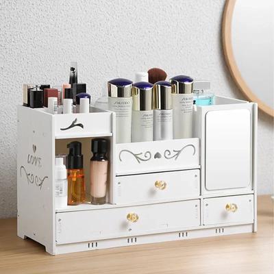 Large Dressing Table With Mirror And Drawer Storage Makeup Bedroom Furniture Desktop Storage Makeup Vanity Box Home Furniture