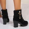 Fashion New Designer Women Shoes Lace Up Ankle Boots Zapatos Mujer Fashion High Heels Ladies Casual Pumps Platform Heel Short Boots