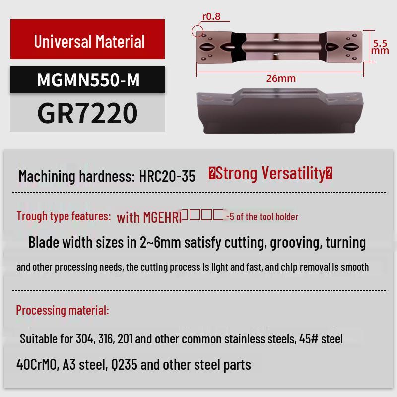 MGGN400/MGMN300/200 CNC Grooving and Parting Cutter Blade