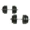 VidaXL 2x Dumbbells Weights Bars Discs with Plastic Coating Gym Sport 90235