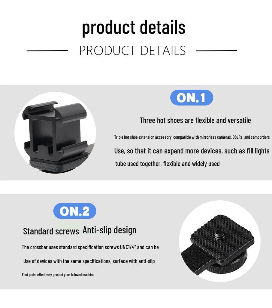 Tripod Mount with Long Horizontal Bar, Flash Hot Shoe, Multi-Position Phone Holder, and Fill Light Bracket