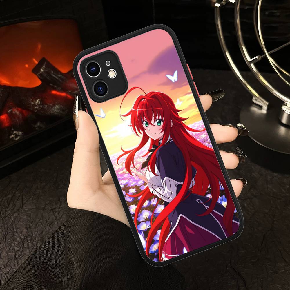 DXD Rias Gremory Mobile Cell For iPhone 11 12 13 14 15 16 Pro Max Plus Matte Translucent Phone Cover
