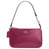 Nolita 19 Logo Zip Closure Patent Leather Handbag Small Women's Silver with Pink