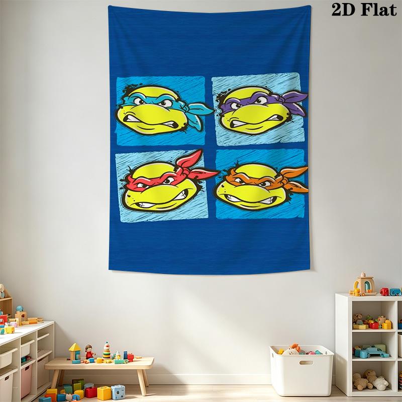 Teenage Mutant Ninja Turtles Artwork Tapestry Wallmounted Background Cloth Work Of Art Atmospheric Background Cloth Background Cloth