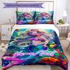 3PC Custom Name Mermaid Fantasy Underwater World Bedding Set Duvet Cover Closure Includes 1 Duvet Cover & 2 Pillowcases for Bedroom