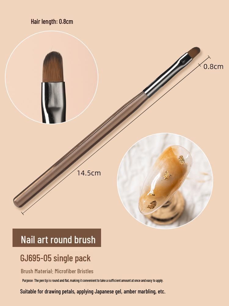 Japanese Dual-Ended Nail Art Brush: Half-Transparent Handle, Gel Polish, Liner & Gradient Painting