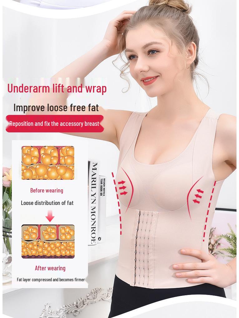 Plus Size Seamless Body Shaper with Chest Pads - Tummy Control & Beautiful Back Sports Vest