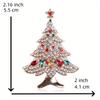 2pcs Women Men Fashion Exquisite Christmas Tree Crystal Brooch Badges Elegant Lady Festival New Yearl Gift Pin
