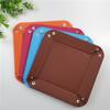 Leather Empty Entry Pocket Catch All Foldable PU Dice Organizational Tray for Desk Small Things Organization Folding Key