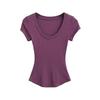 Summer Women's European & American Style Sexy U-Neck Slim Fit Short Sleeve T-Shirt