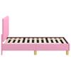 Kids Bed Frame with Headboard Pink 70 X 140 Cm Fabric
