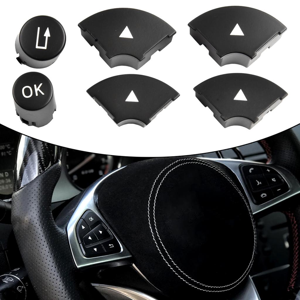 Switch Button Cover 23) Enhanced Performance Brown Steering Wheel Switch Buttons for Mercedes W204 W212 C200 E260 E320