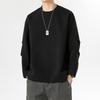 Men's Oversized Crew Neck Sweatshirt - Lightweight Soft Fabric, Casual Loose Fit Pullover with Side Slit Detail for Streetwear and Daily Wear