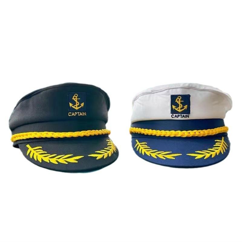 Women Adjustable Captain Sailors Hat Breathable Polyester Lightweight For Daily Outings