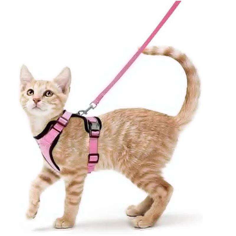 Summer Cat Dog Harness Lead Leash Adjustable Vest Polyester Mesh Breathable Harnesses Reflective for Small Dog Cat Lesah