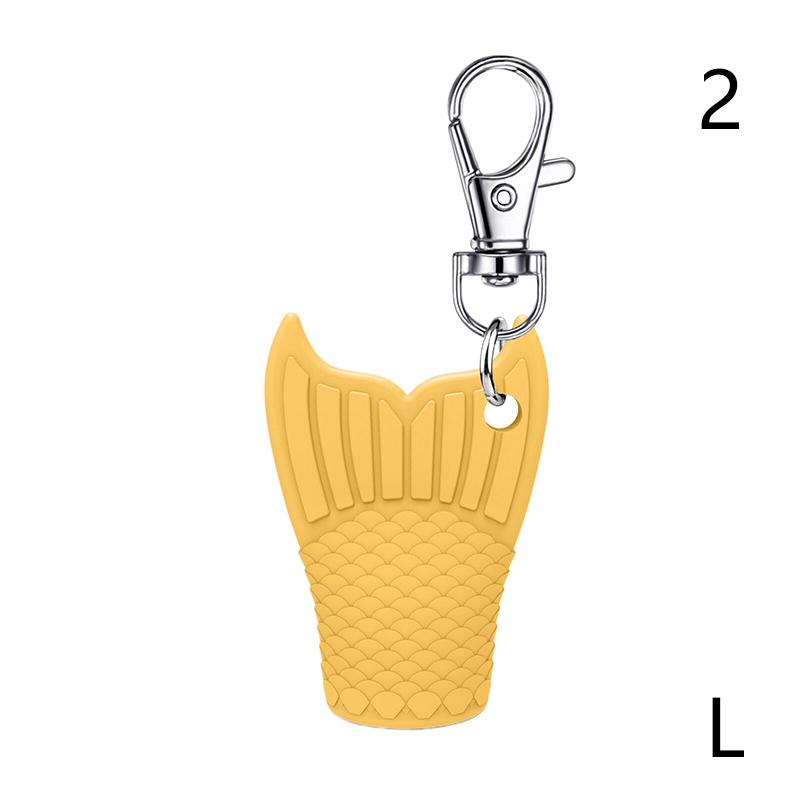 Fishtail Style Silicone Keychain Cap Lip Gloss Accessories Portable Durable Holder Keychain Compatible For Lipstick Storage Cap